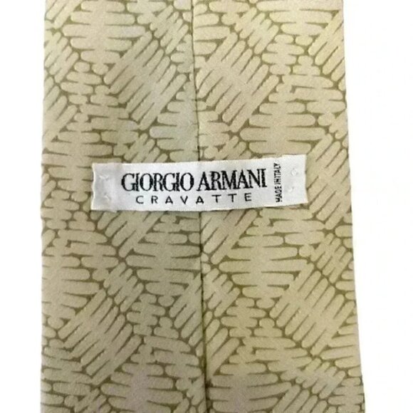 Giorgio Armani Silk Tie Light Green Print - Picture 7 of 10